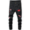 Stylish Straight Pants With Embroidery Mid Waist Men's Jeans